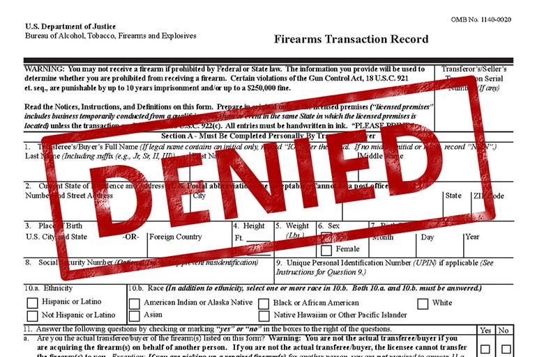 denied 4473 gun purchase social media check