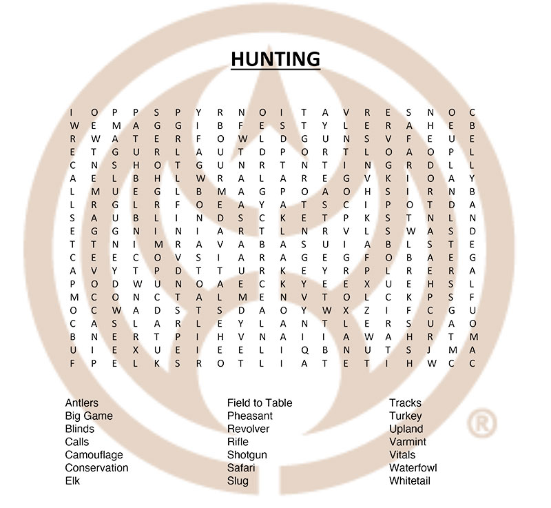 Hunting Word Search