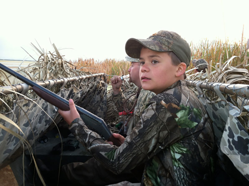 Child waterfowl hunting