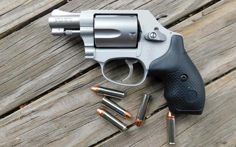 The Smith & Wesson Model 637 Airweight revolver in .38 SPL, rated +P. (...