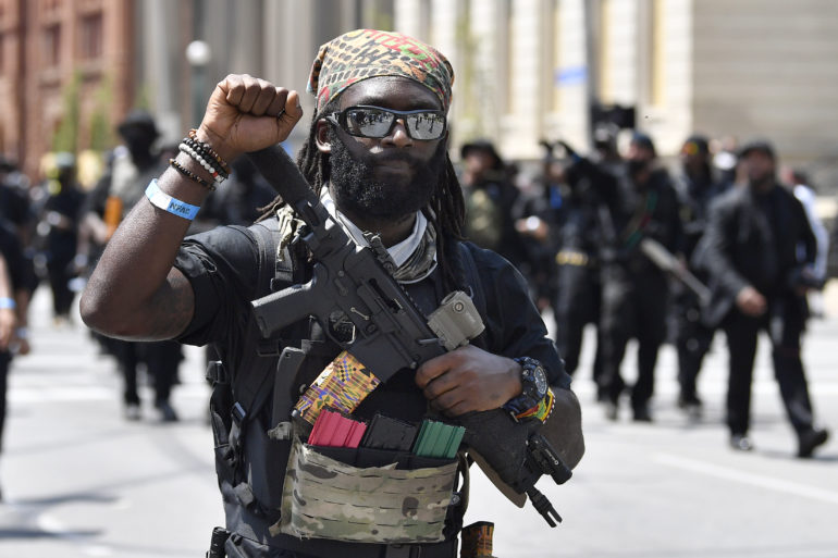 black gun protest armed