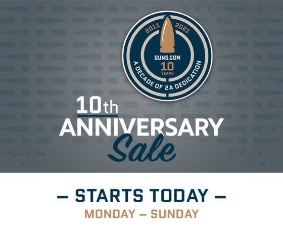 Save Big During Guns.com’s Celebration of Ten Years of 2A Dedication