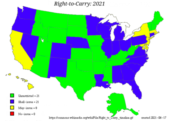 21 States: Happy Texas Constitutional Carry Day!