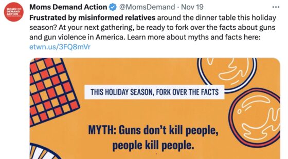 Tell the Moms Demand Action Harpies at Your Thanksgiving Table to Shut Up and Eat Their Tofurky